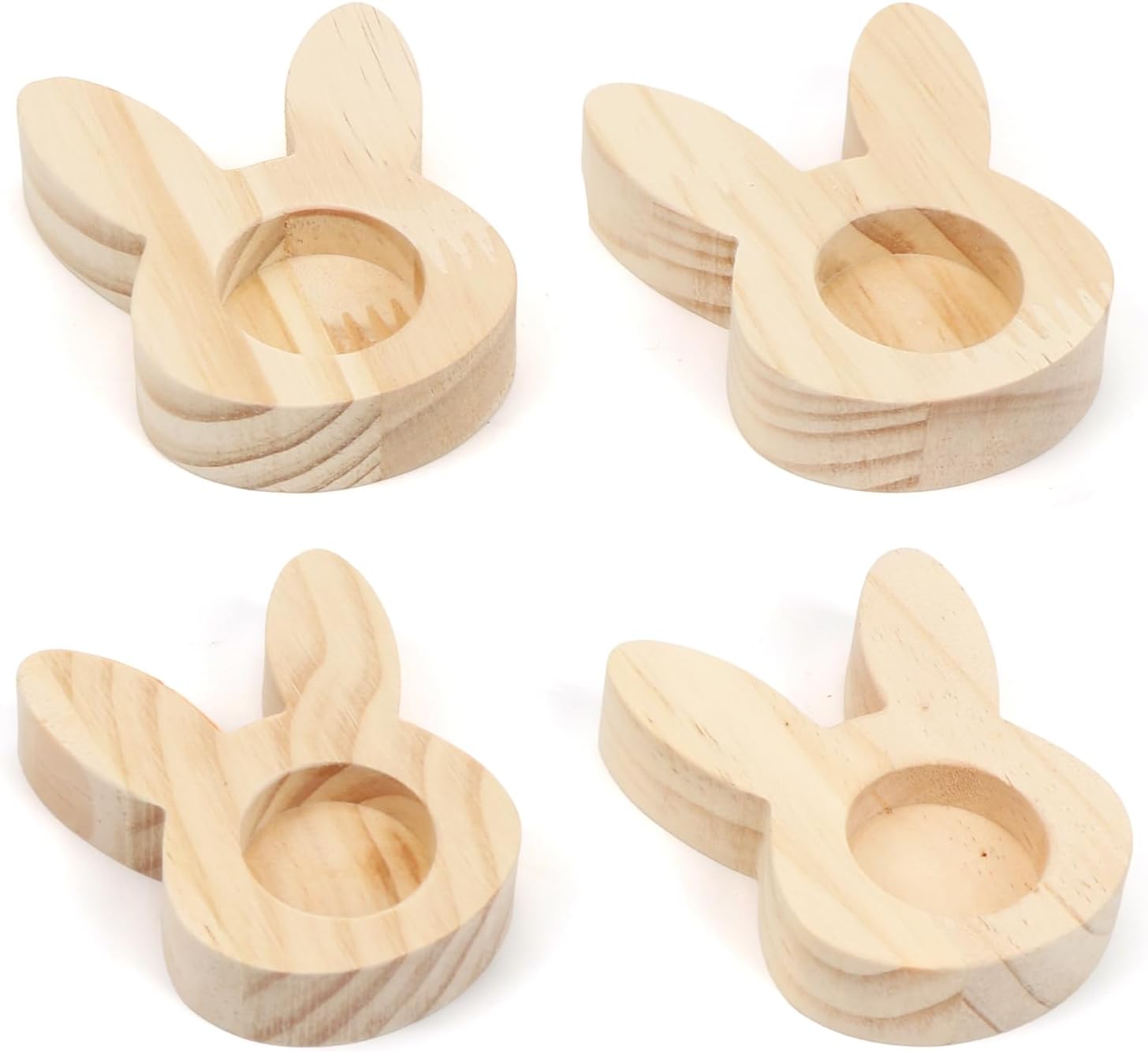 Lot de 4 coquetiers en bois à décorer Pâques Vendos85 - Mathon