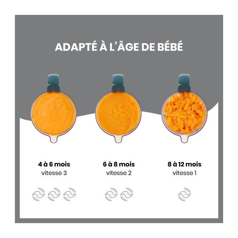 Babymoov Nutribaby+ - Robot Multifonctions 6 En 1 - Cuiseur-vapeur/mixeur, Opal Green Babymoov - Mathon - 5