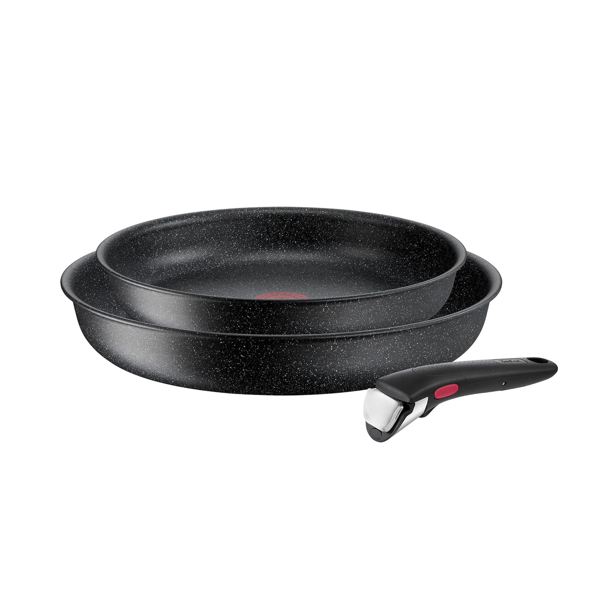 Set de 2 poêles 24 et 28cm avec poignée Ingenio Black Stone Tefal - Mathon - 1