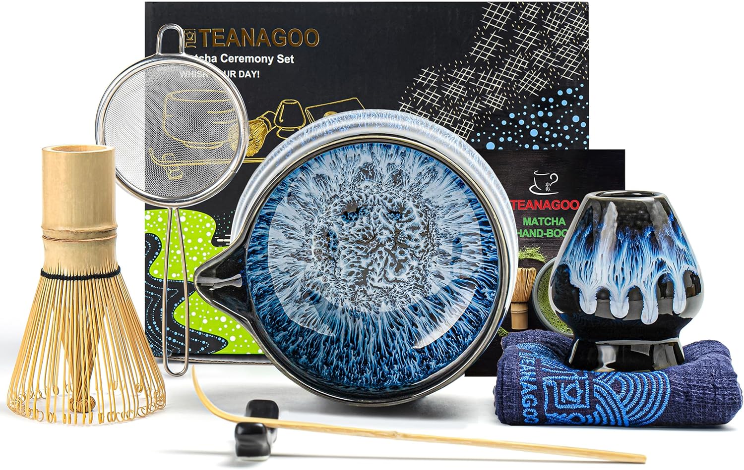 Set de cérémonie matcha bleu 7 pièces avec bol et fouet Vendos85 - Mathon