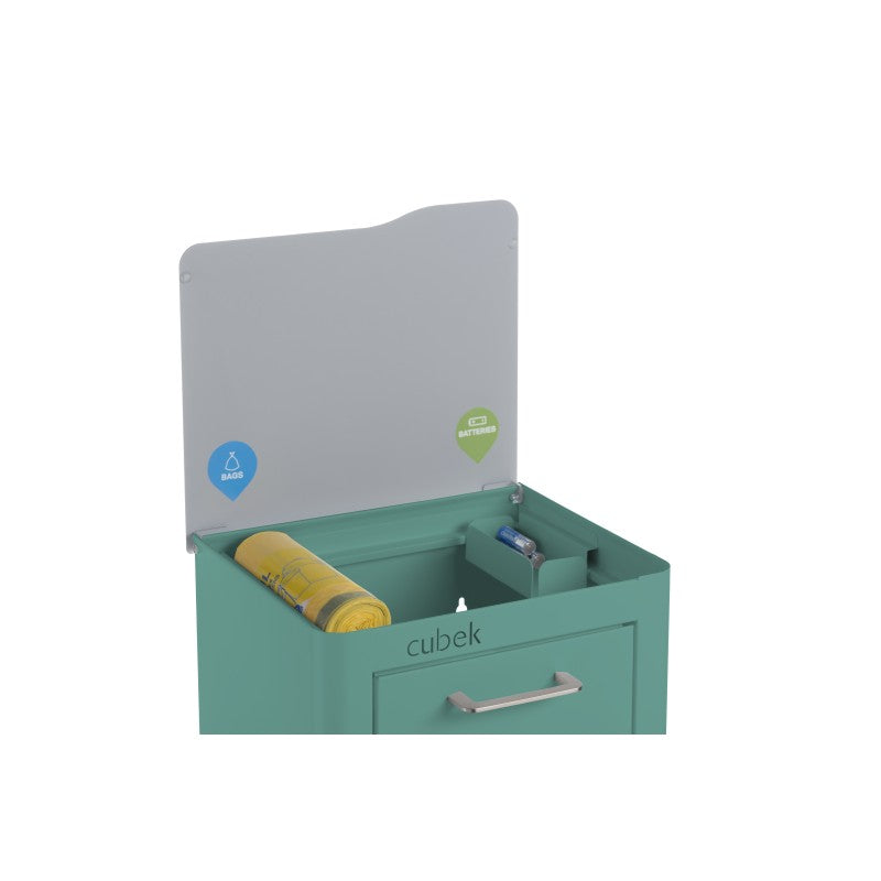 Poubelle cuisine de tri sélectif CUBEK, 2 compartiments de 20 litres, Turquoise Don Hierro - Mathon - 7