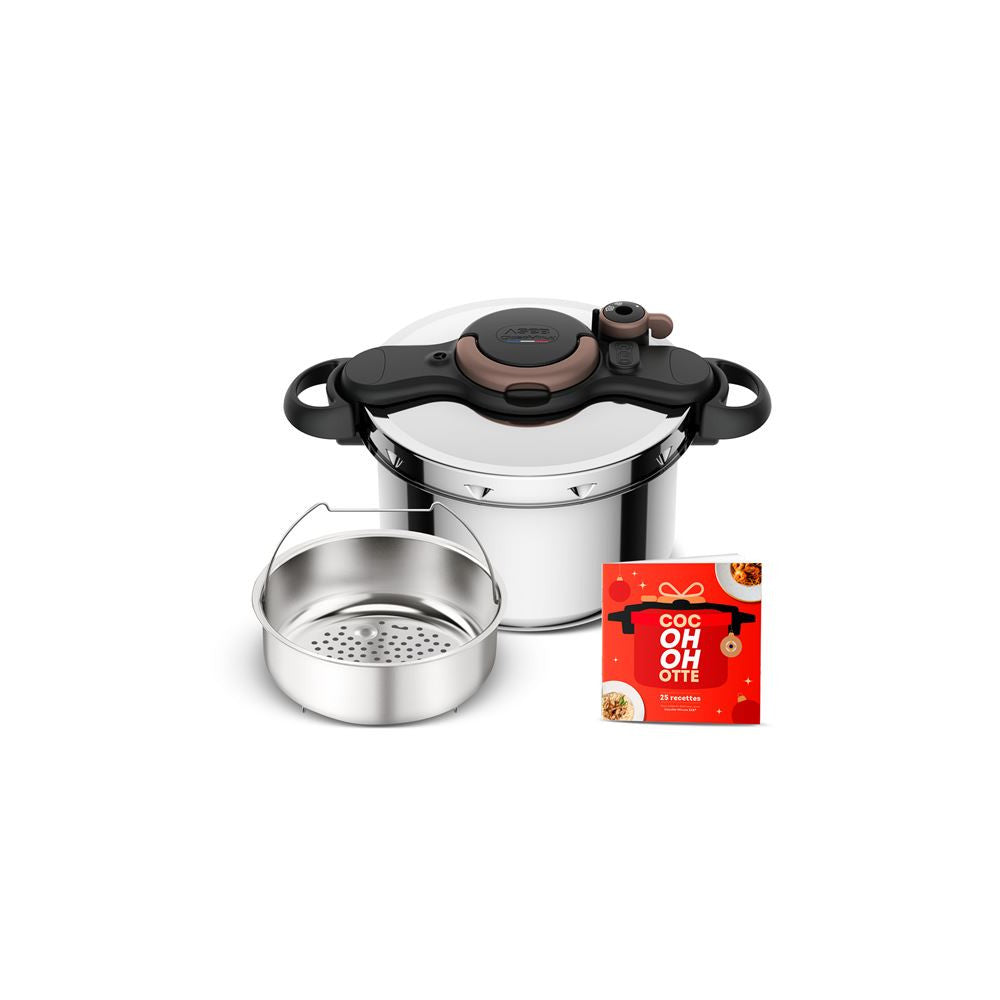 Cocotte Minute   Clipsominut Gourmande 7,5l P4624875 Noir Argent Seb - Mathon