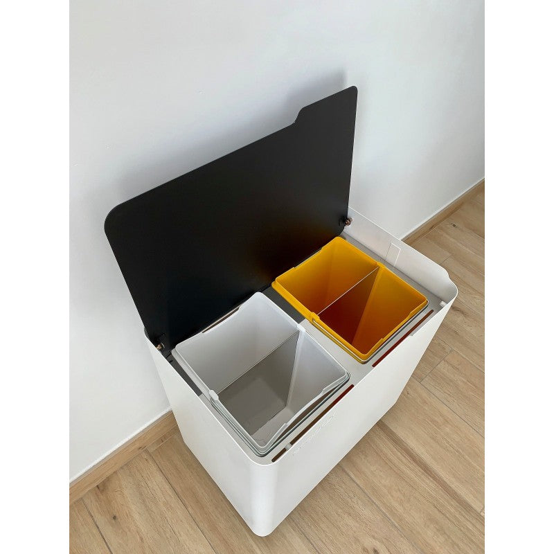 Poubelle pour tri sélectif modulable, fermeture douce, 40 litres, ecobox-top Don Hierro - Mathon - 4