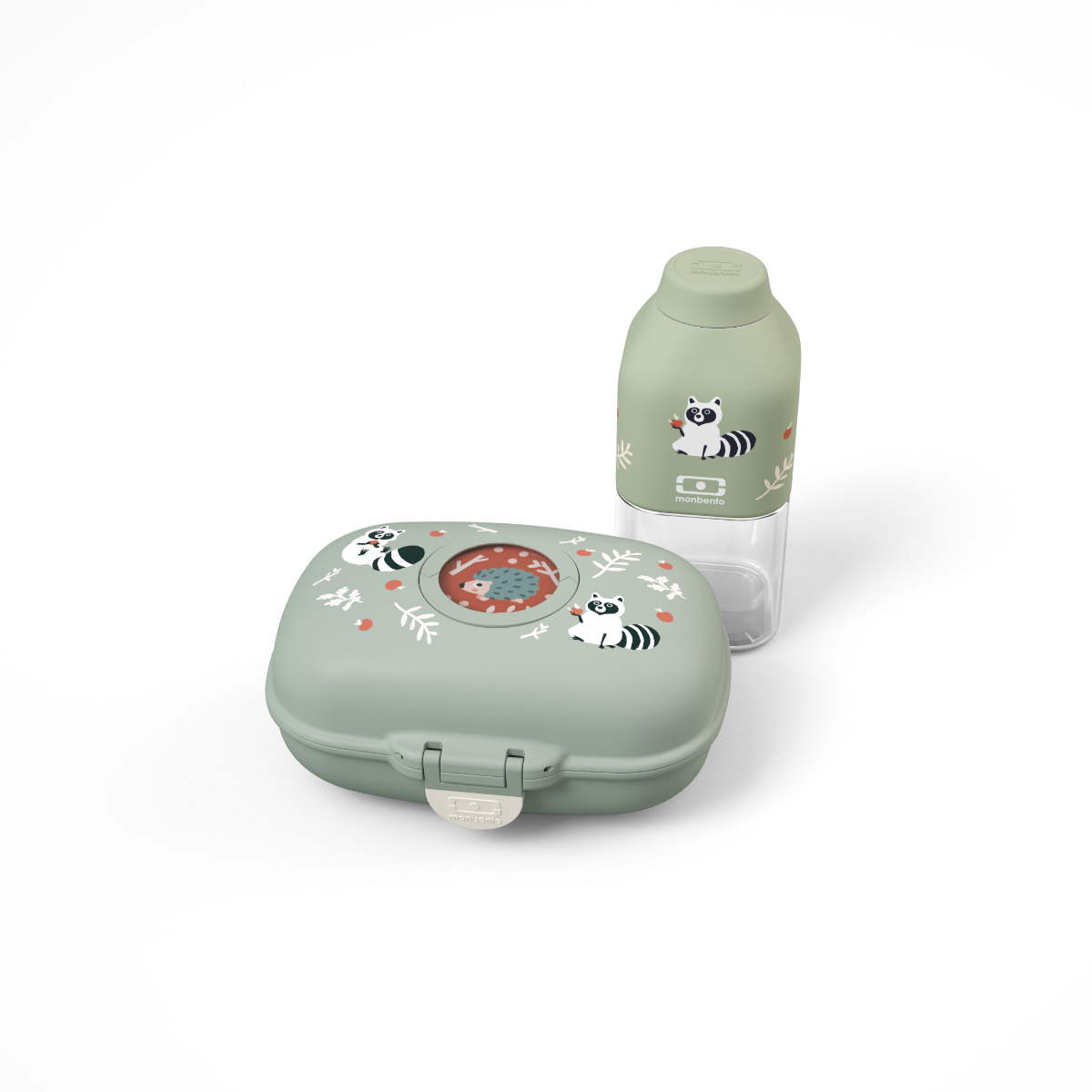 Coffret cadeau enfants boite à goûter Gram vert Raccoon 600ml Monbento - Mathon - 4