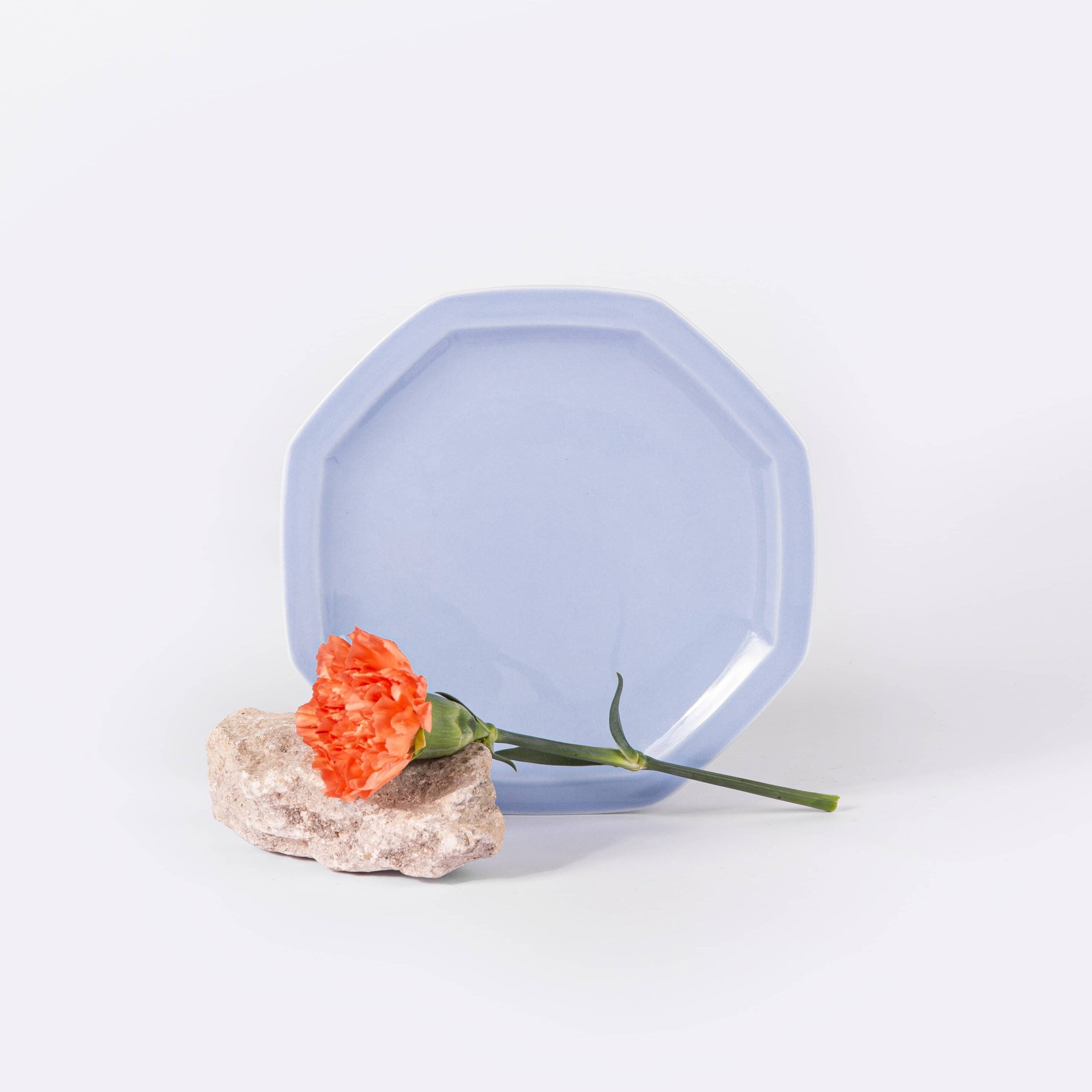 Assiette à dessert octogonale bleu OGRE La Fabrique - Mathon - 3