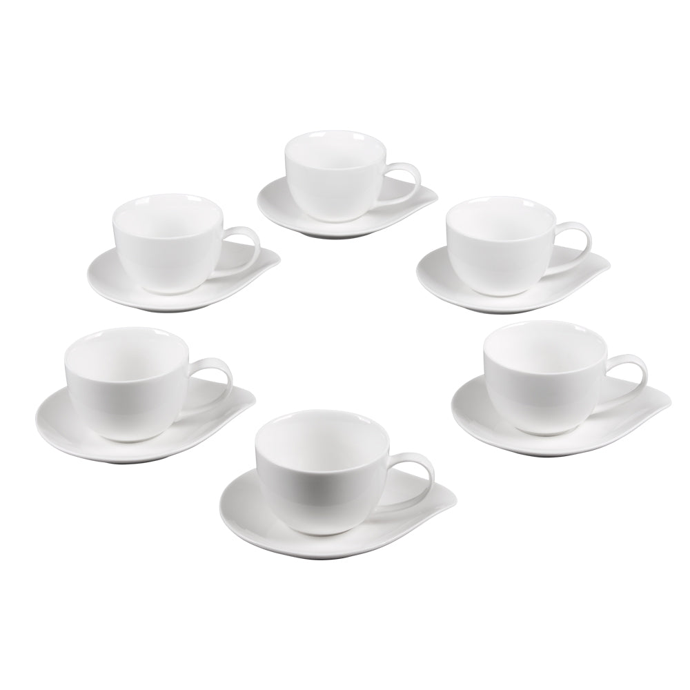 Coffret de 6 tasses à café avec sous tasses 10 cl Pétale Table passion - Mathon - 1