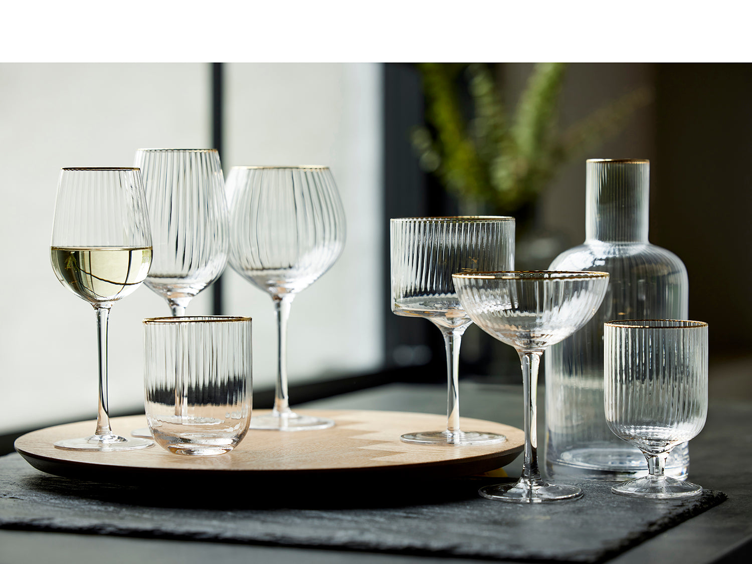 Set de 4 verres à vin rouge PALERMO GOLD 40cl Transparent Lyngby Glas - Mathon - 9