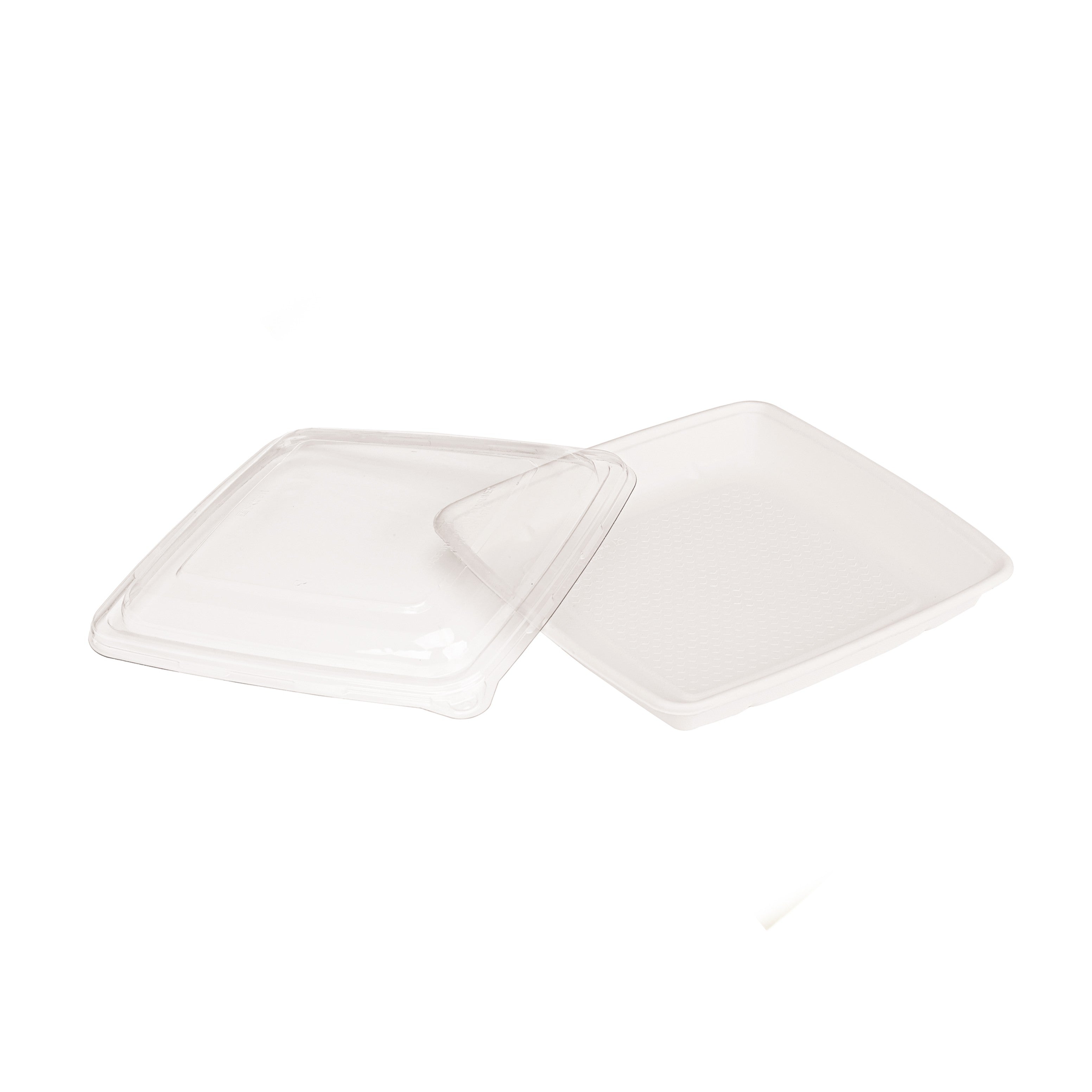 Saladier carré blanc en pulpe 1000 ml 23,5 x 23,5 x 2,8 cm - 25 unités FirstPack - Mathon