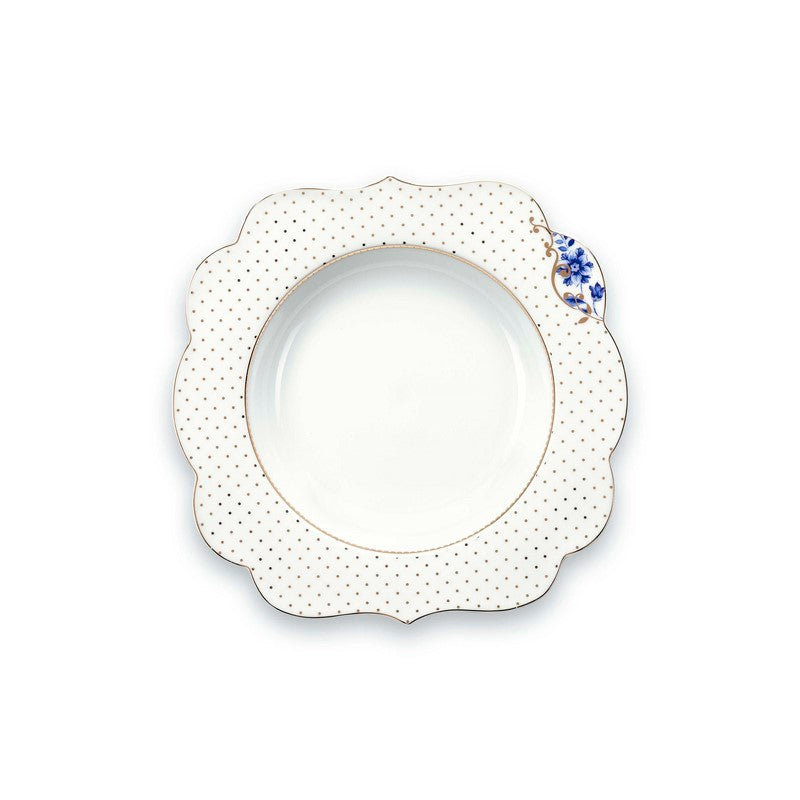 Lot de 6 Assiettes creuses Royal Blanc décoré - 23,5cm Pip Studio - Mathon