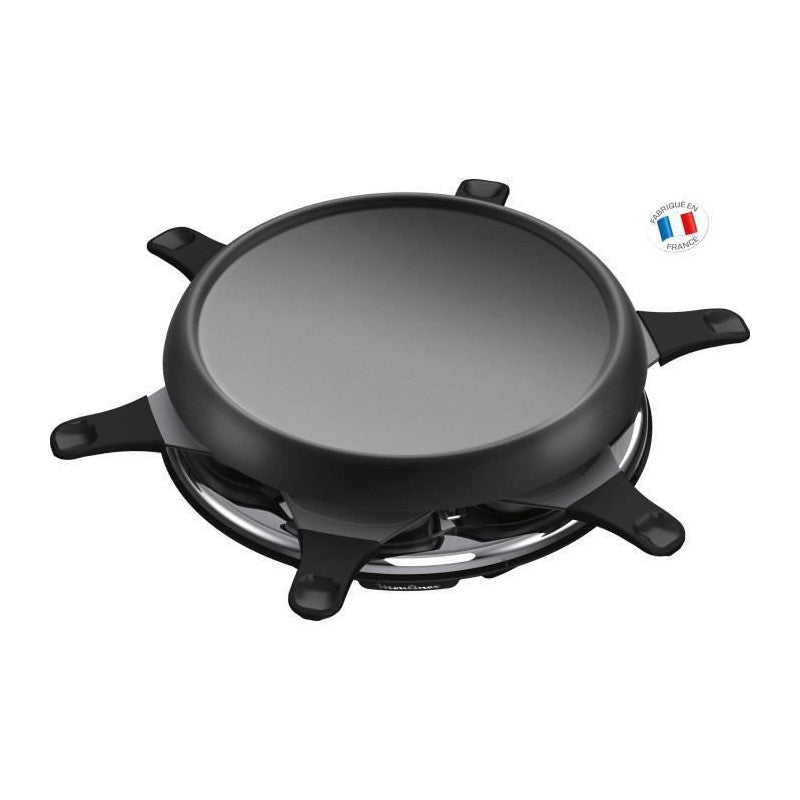 Re151812  Appareil A Raclette Multifonctions  Plancha Et Crepes 6 Personnes Noir Moulinex - Mathon - 1