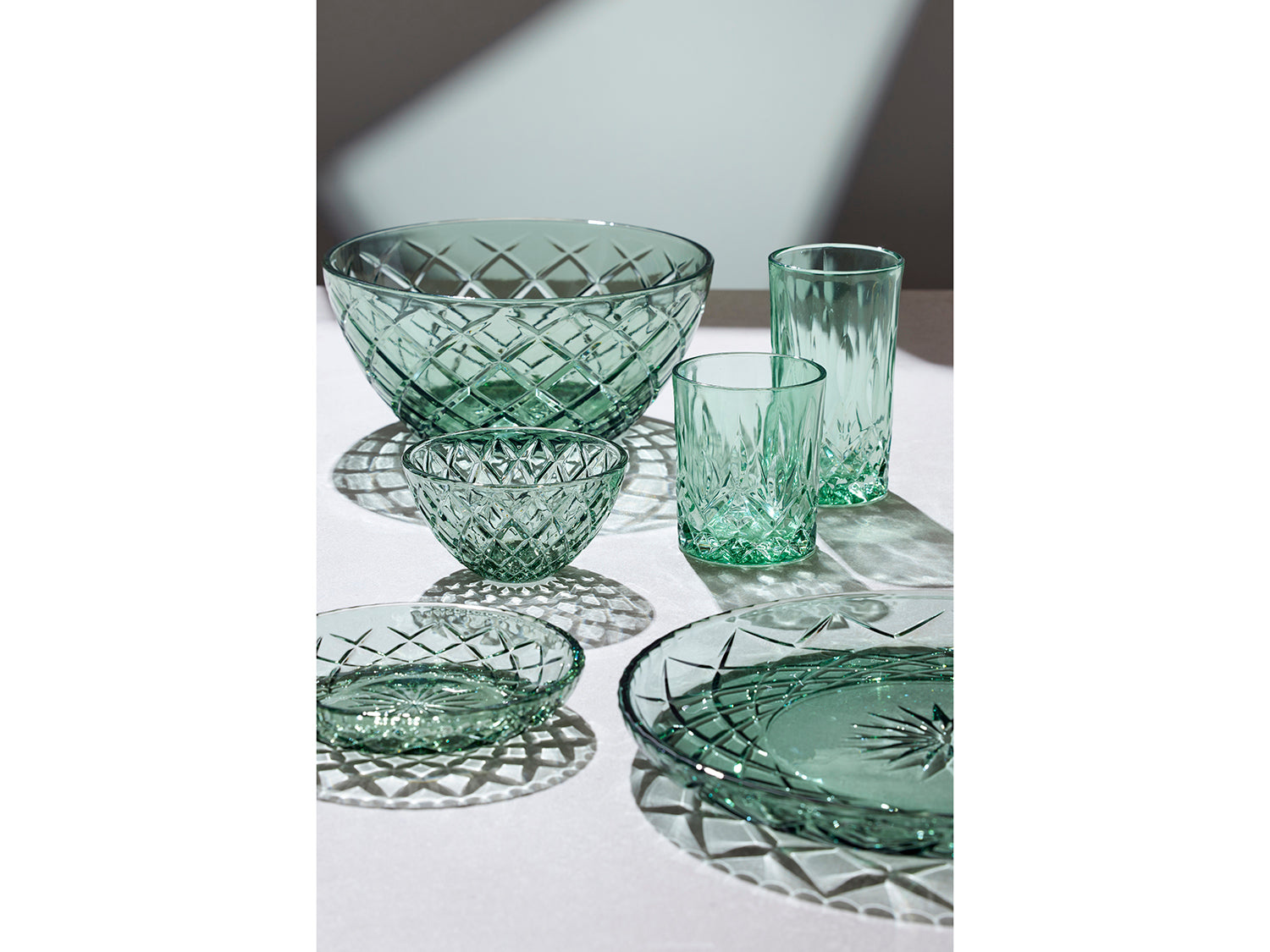 Saladier SORRENTO en verre Vert Lyngby Glas - Mathon - 5