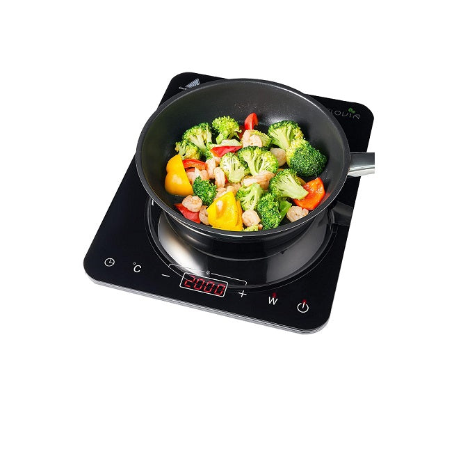 Plaque de cuisson à induction en verre cristal 2000W noir Vendos85 - Mathon