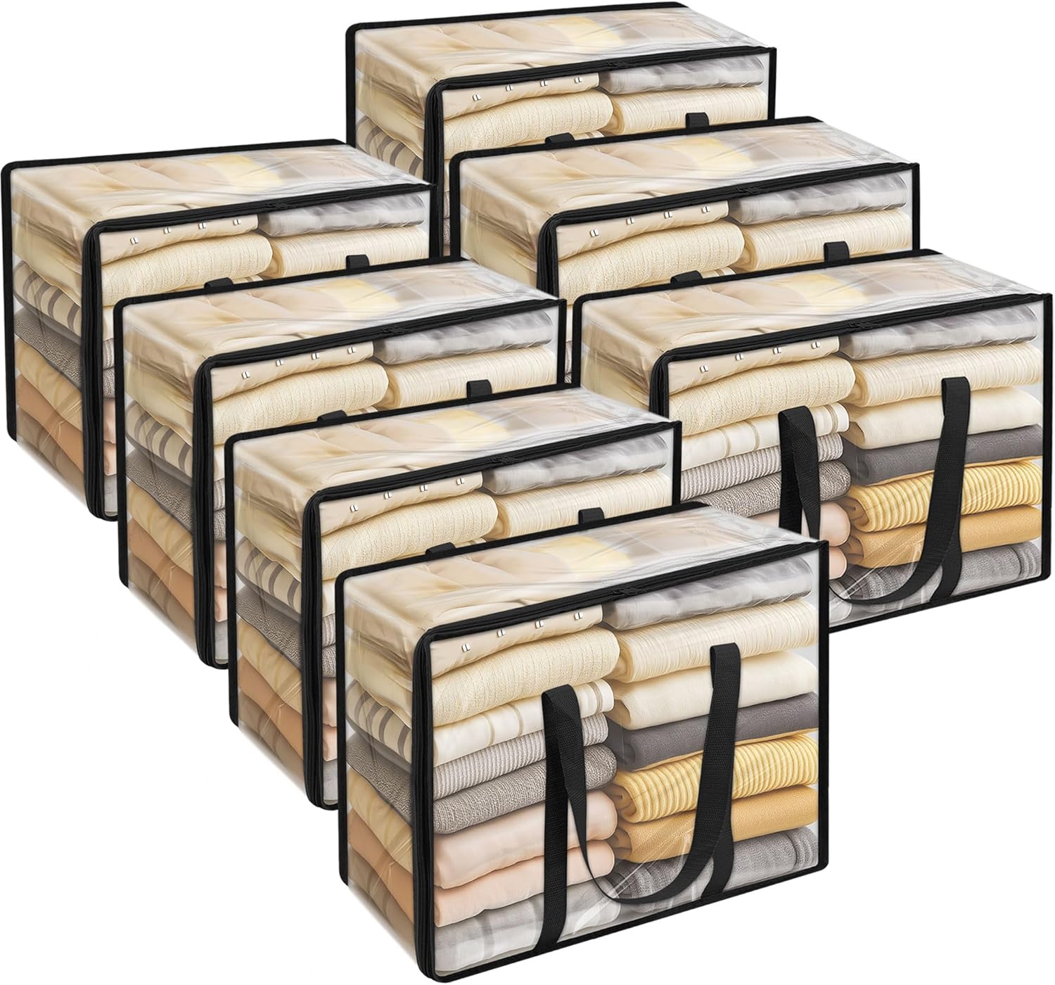 7 Sac de Rangement Sous Lit Transparent 40L Vendos85 - Mathon