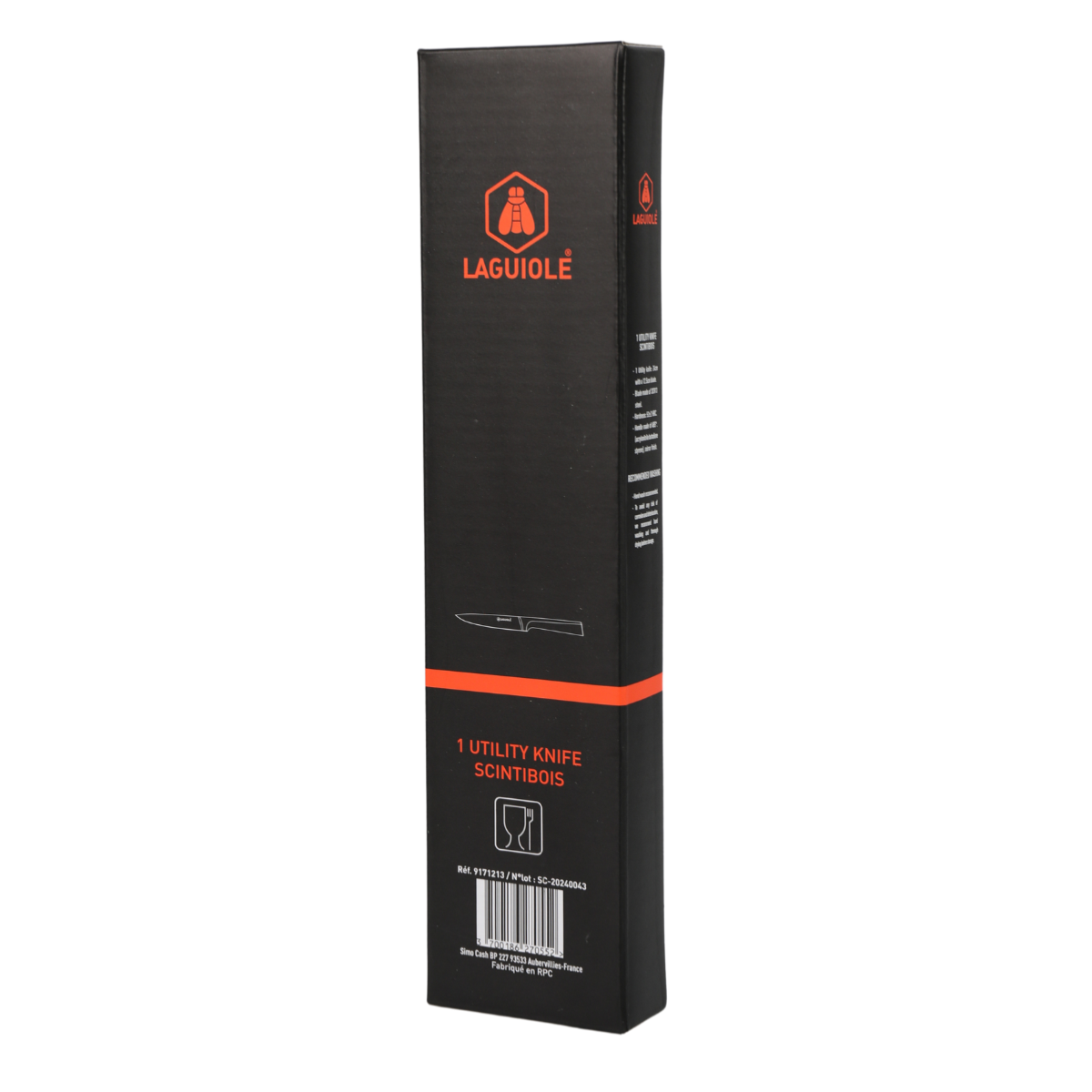 Couteau office noir 24cm - "Scintibois" Laguiole Cuisson - Mathon - 2