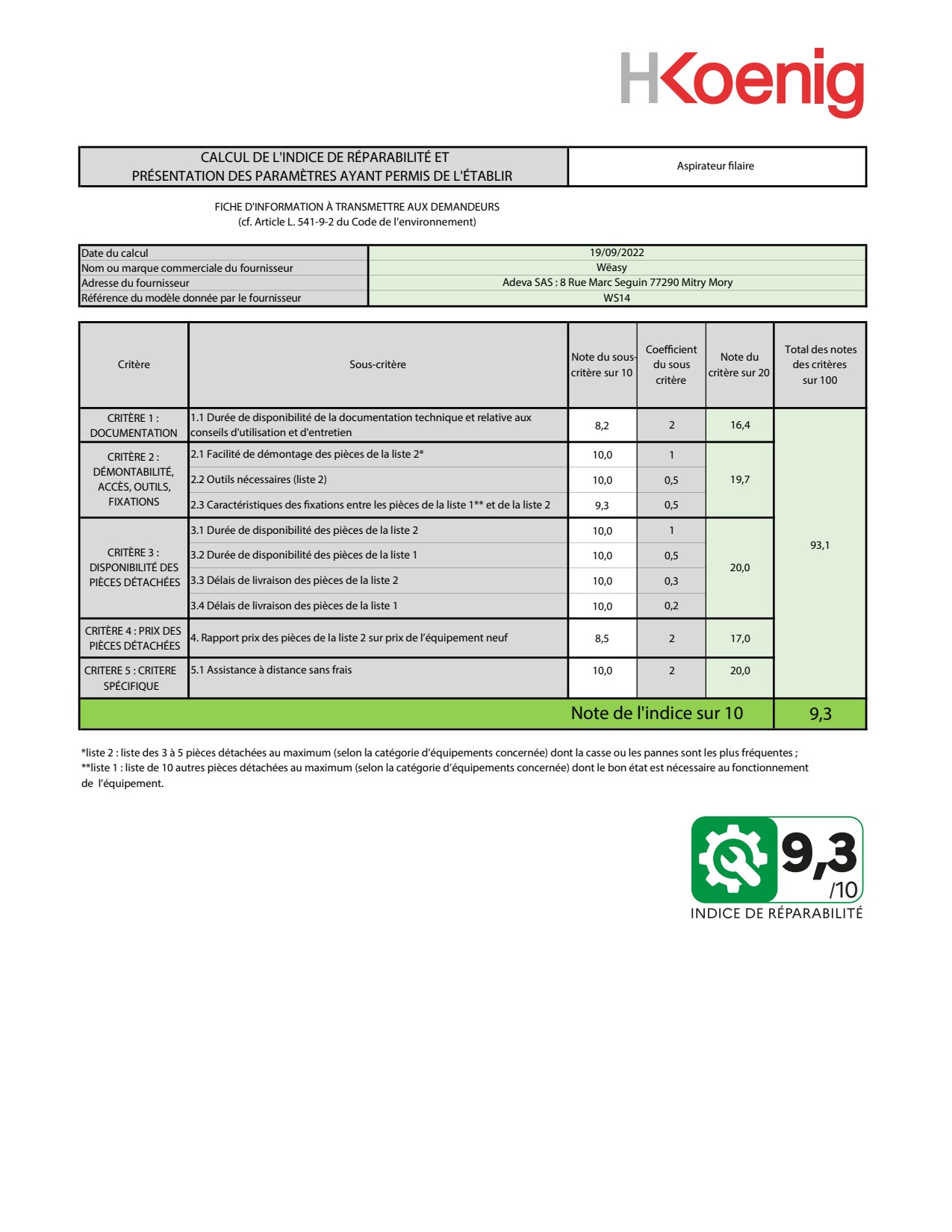 Aspirateur sans sac multicyclonique - WS14 Weasy - Mathon - 6