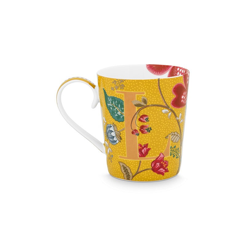Mug Alphabet Blushing Birds Jaune - L - 350ml Pip Studio - Mathon
