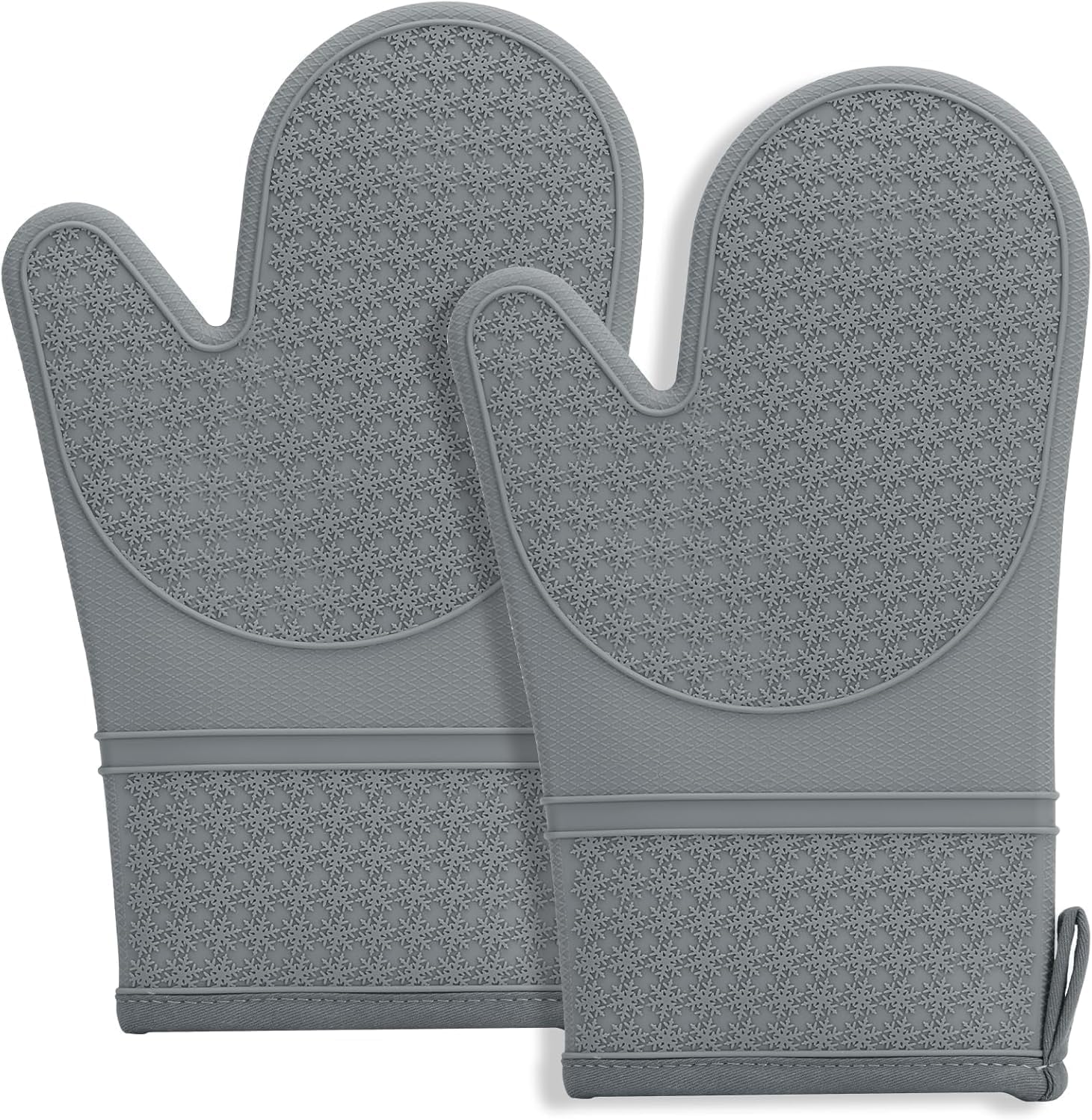 Gants de cuisine en silicone antidérapants 300 °C gris Vendos85 - Mathon