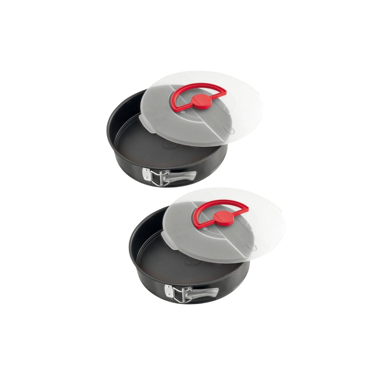 Ensemble de 2 Moules à manqué à charnière 26 cm avec couvercle de transport Dr. Oetker Bake and Go Dr. Oetker - Mathon - 1
