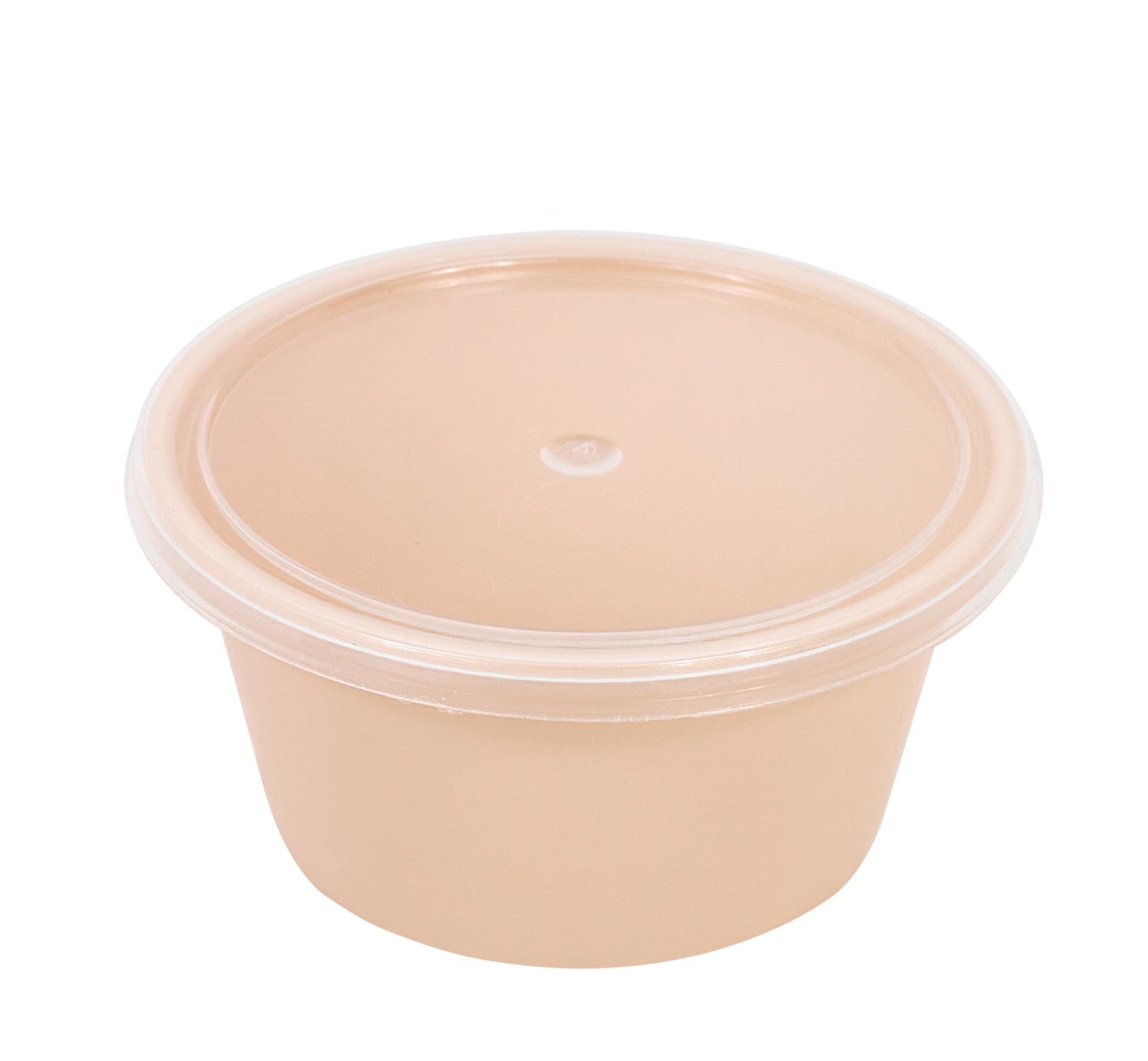 100Pcs - Bol Reemp beige en plastique PP avec couvercle transparent   H30mm 60ml FirstPack - Mathon