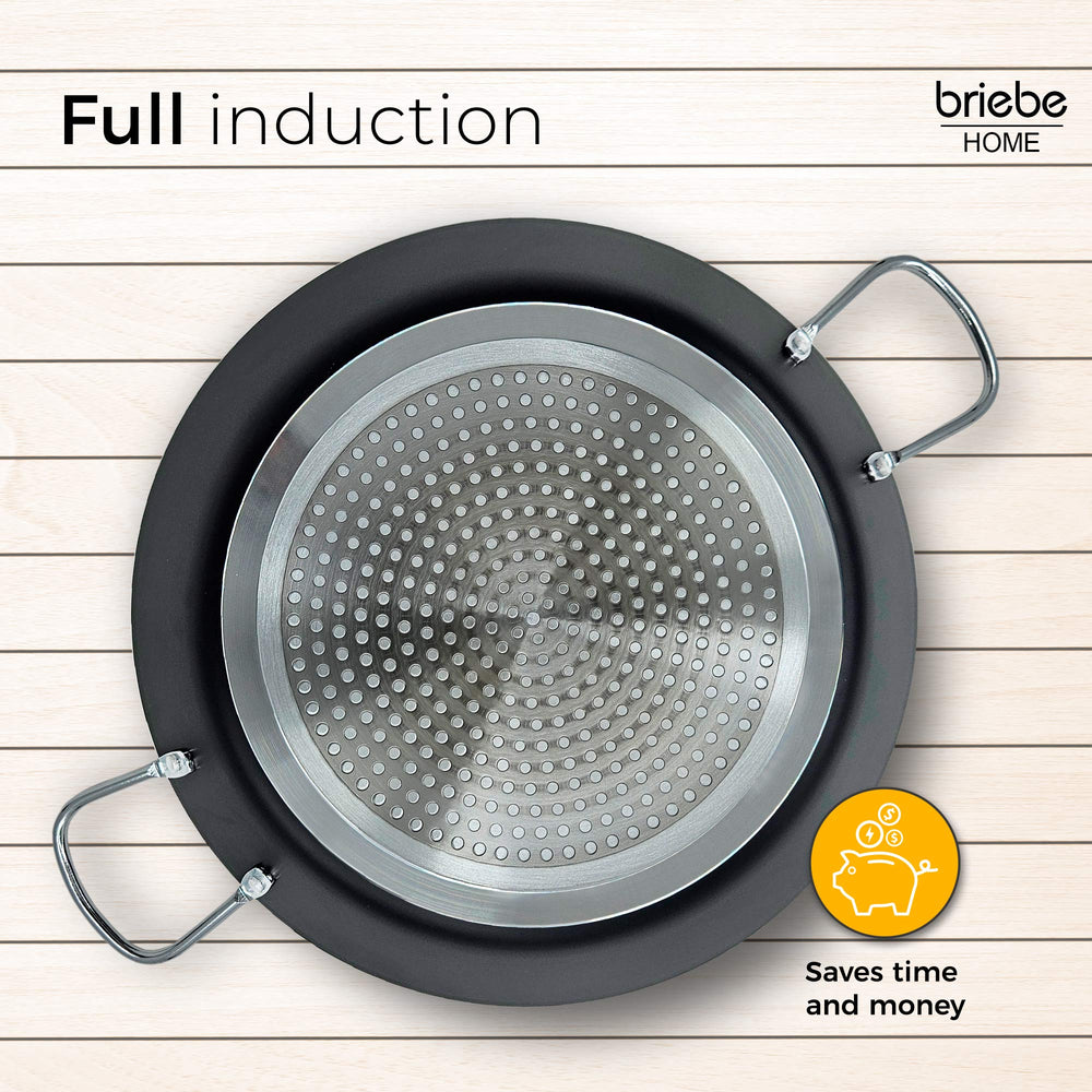 Poêle à Paella Induction 46cm 11-12 Portions, Antiadhésive sans PFOA, Aluminium  Noir Zafrán - Mathon - 5