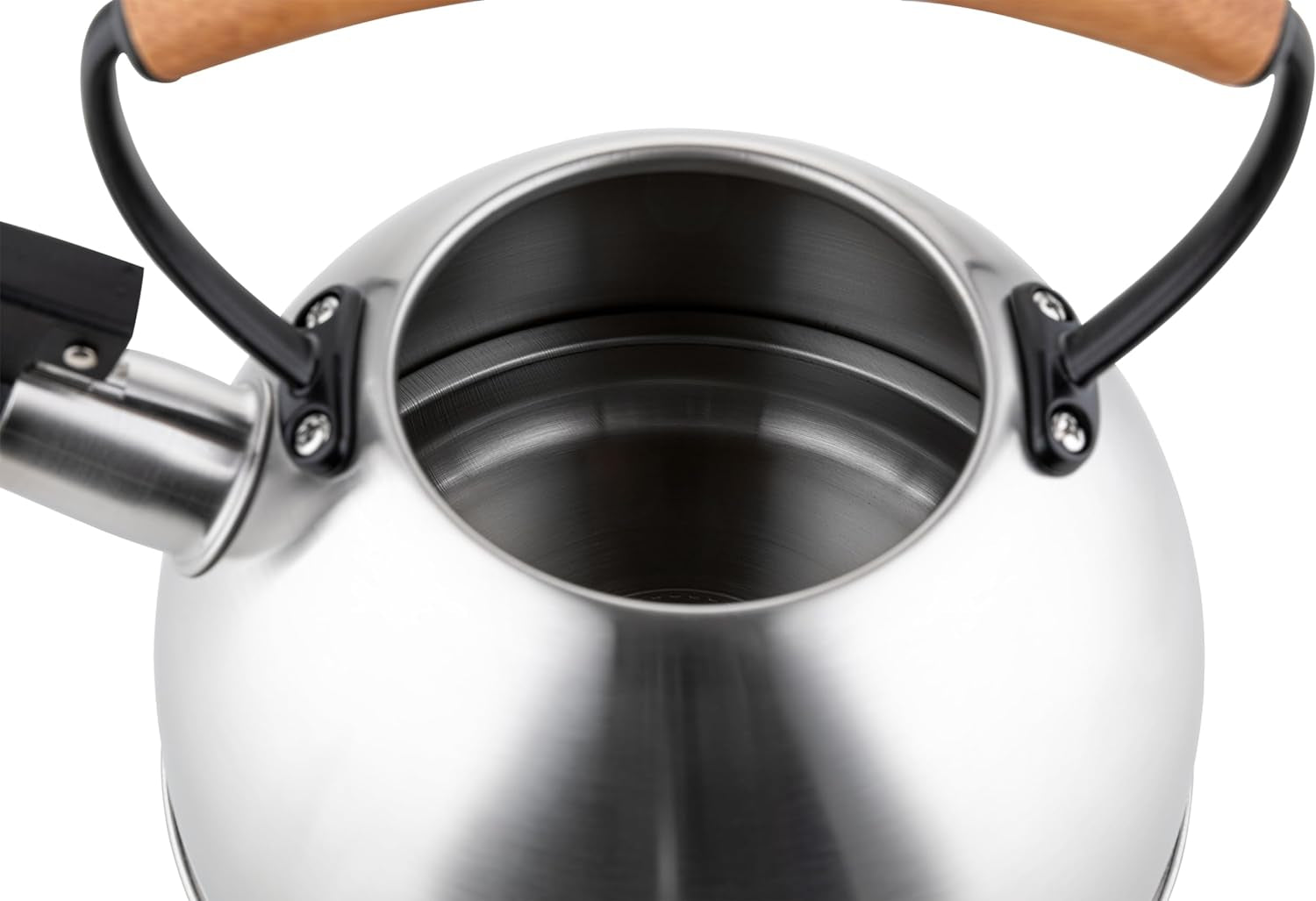 Bouilloire à Induction Théière Sifflet 2,3L  Acier Inox. Retro, Poignée en Bois  Inox Wooden - Mathon - 7