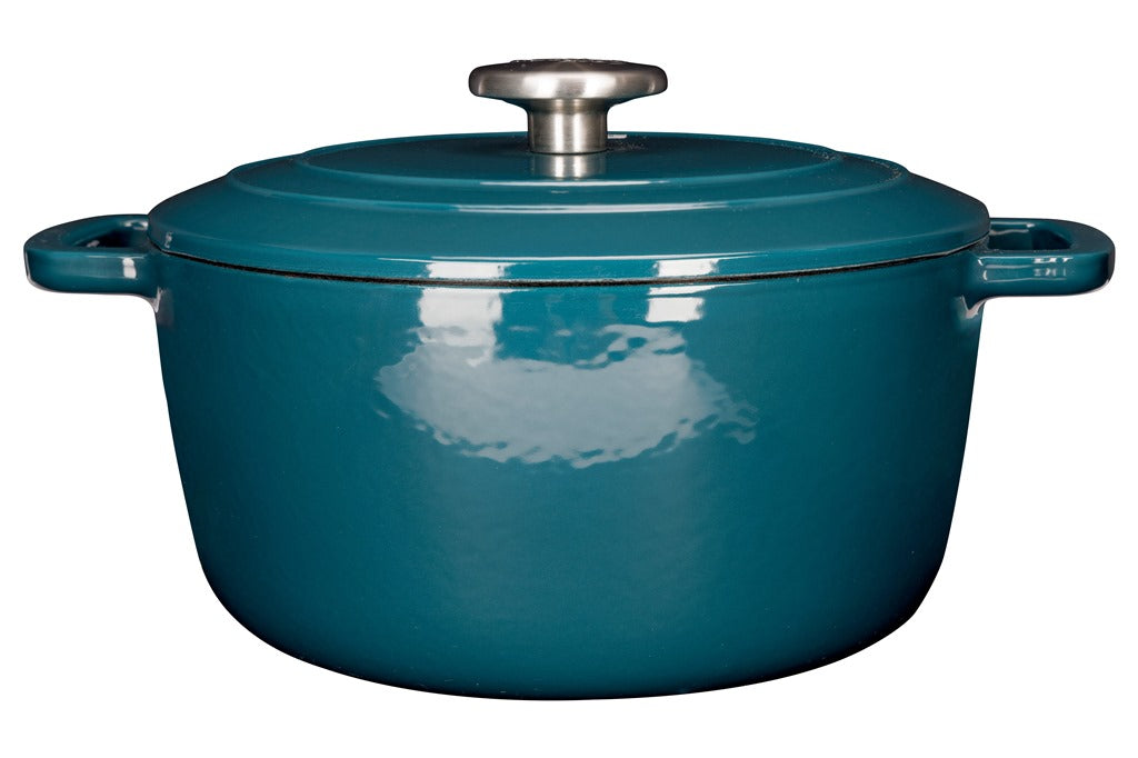Cocotte en Fonte émaillée, FONTESTIC, Bleu Canard, D24 cm Cosy & Trendy - Mathon - 1