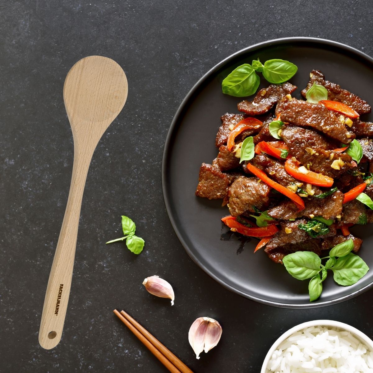 Ensemble de 2 Cuillères de cuisine en bois FSC  Eco Friendly Fackelmann - Mathon - 2