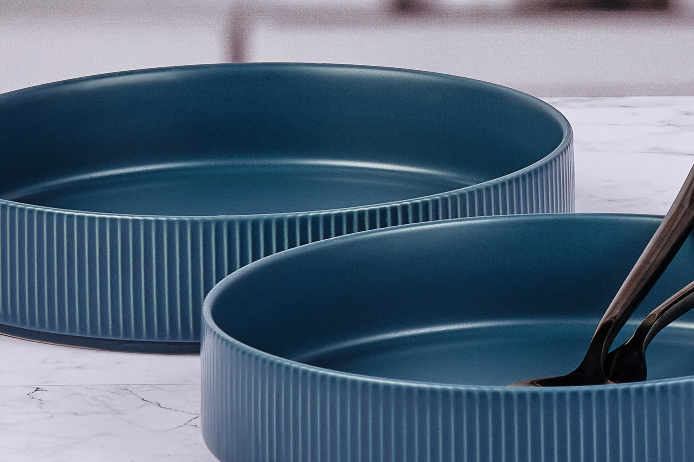 Lot de 12 set les essentiels en grès bleu D Björn - Mathon - 4