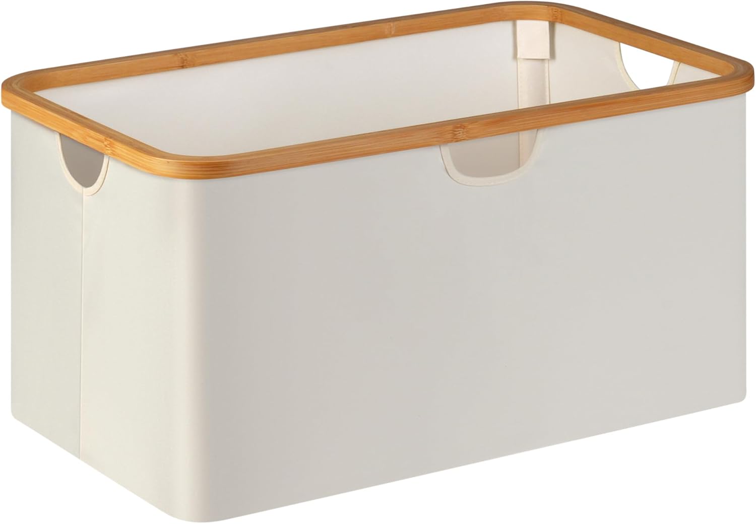 Panier à linge pliable 63 L beige avec cadre bambou Vendos85 - Mathon