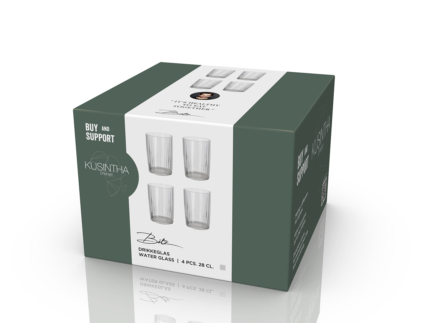 Set de 4 verres à eaux KUSINTHA Transparent Bitz - Mathon - 2