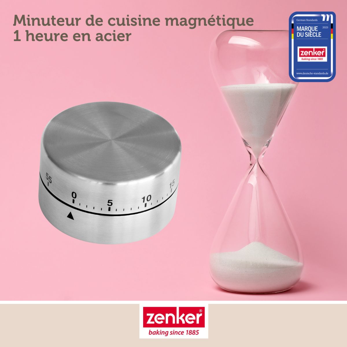 Minuteur de cuisine magnétique 1h en acier Zenker Smart Pastry Zenker - Mathon - 2