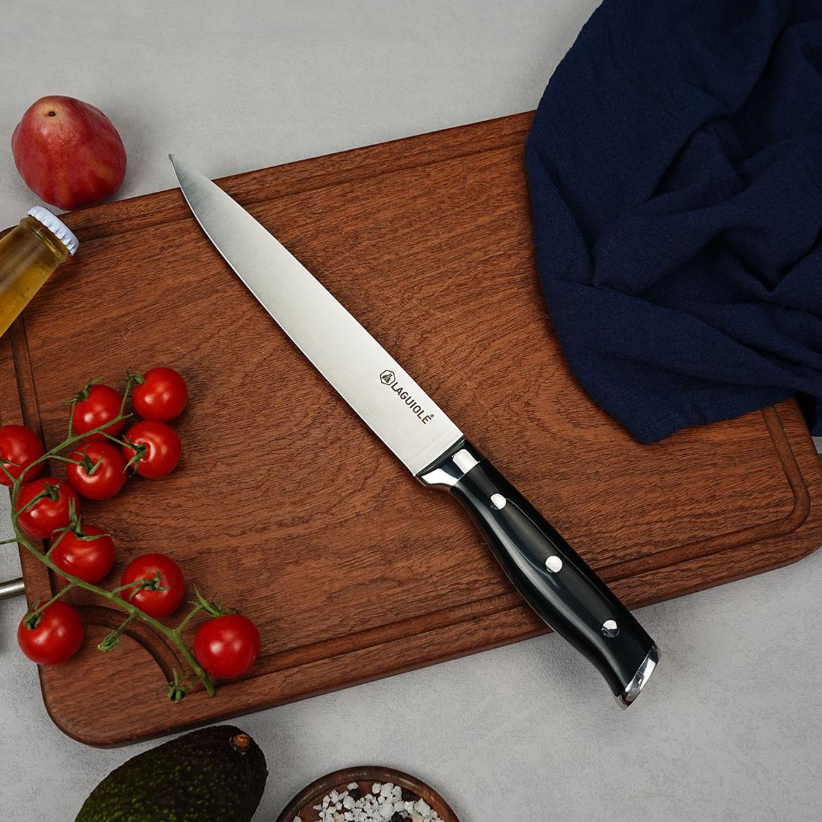 Couteau à trancher noir 33cm - "Essentials" Laguiole Cuisson - Mathon - 3