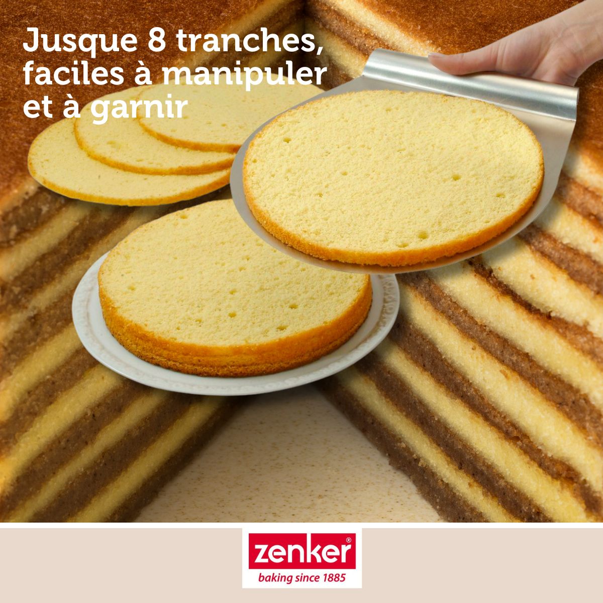 Cercle à pâtisserie pour trancher les gâteaux en étages 26 à 28 cm Zenker Smart Pastry Zenker - Mathon - 5