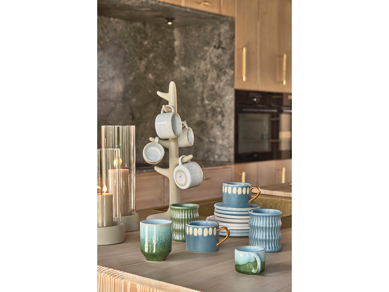 Set de 2 assiettes à gâteau STYLES en grès Bleu clair Villa Collection - Mathon - 7