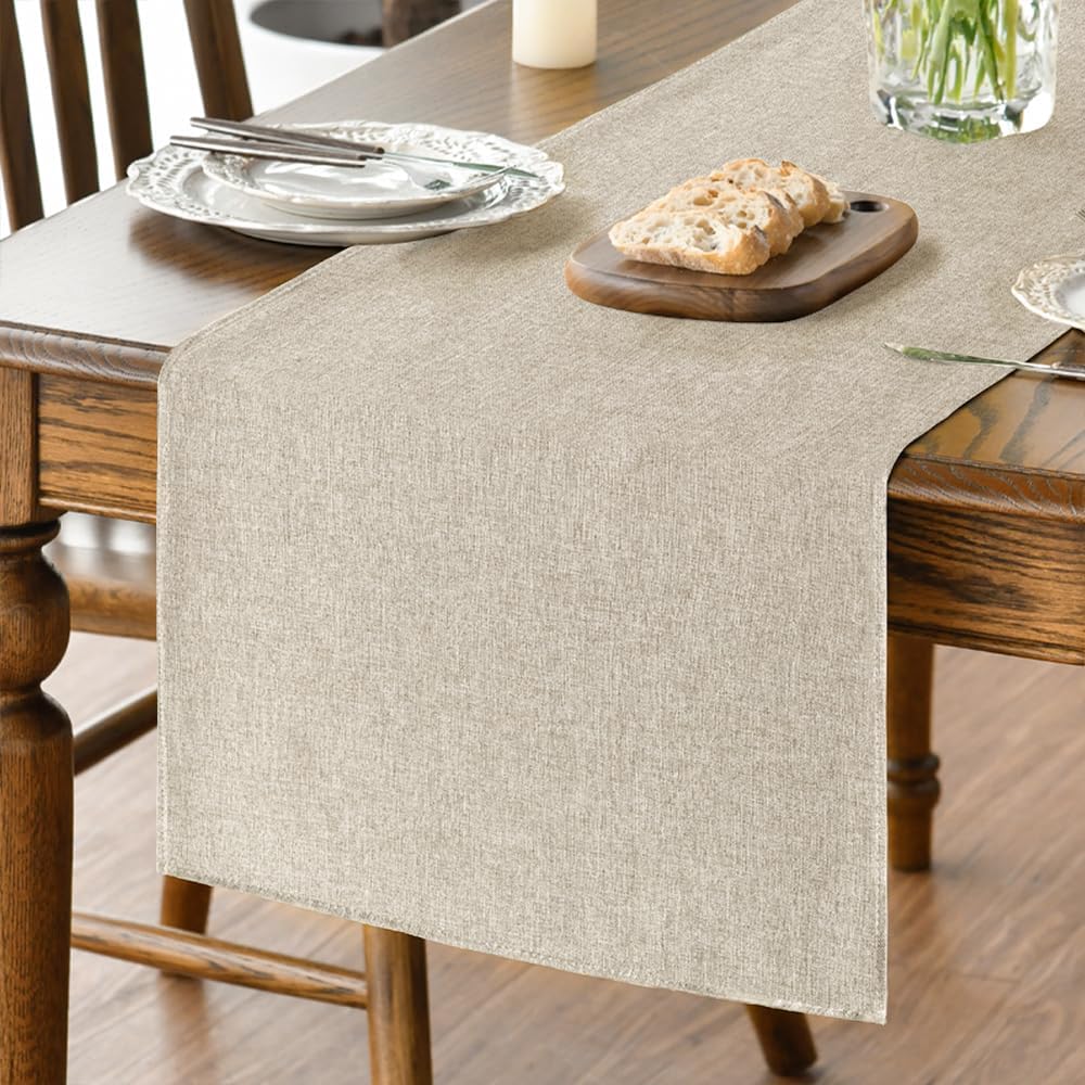 Chemin de Table Polyester Marron Clair 40×100 cm Vendos85 - Mathon