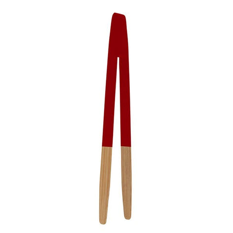 Pince à toast en bambou rouge 24 cm Pebbly - Mathon - 2