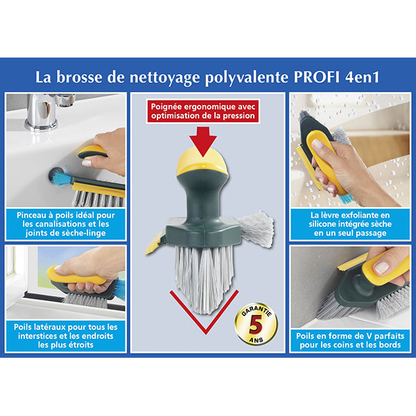 Brosse de nettoyage 4 en 1 Profi Wenko by Maximex - Mathon - 5