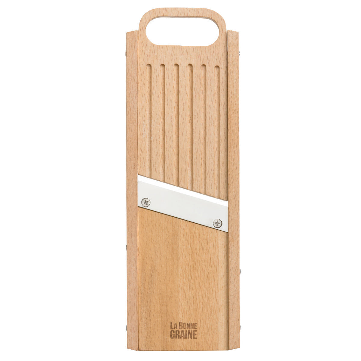 Mandoline bois traditionnelle FSC  - 75 mm - 1 à 10 mm - Naturelle La Bonne Graine - Mathon - 1