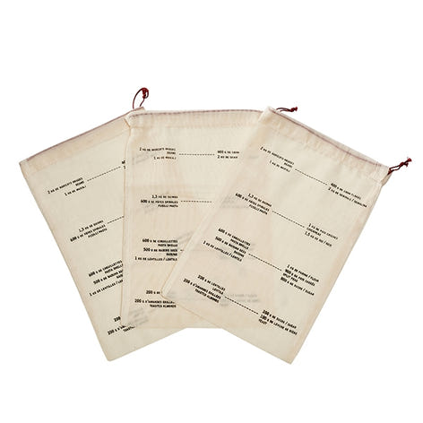 Set de 3 sacs coton gradués Elicuisine - Mathon - 1
