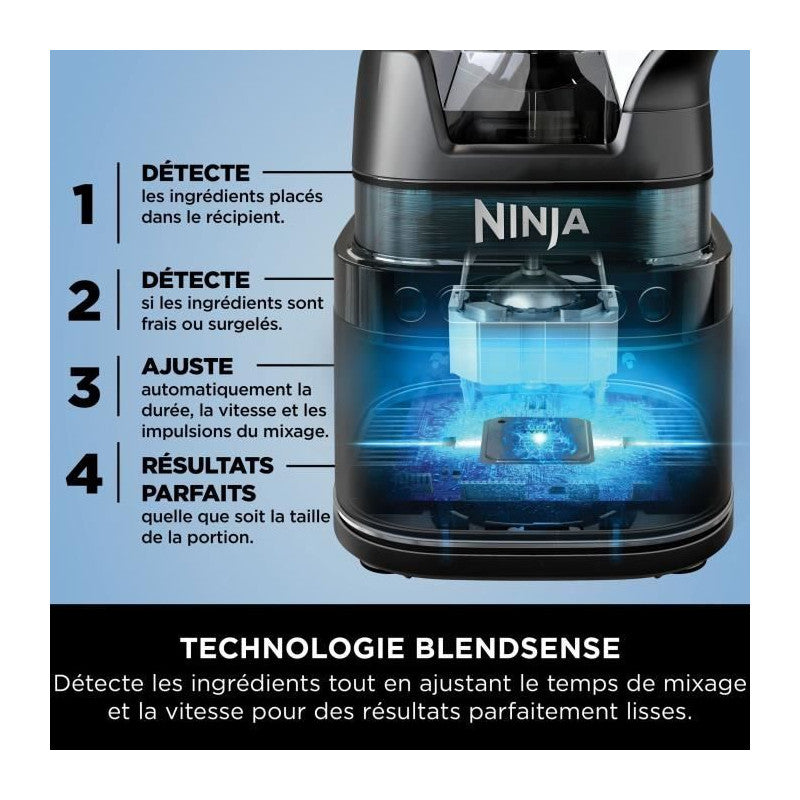 Blender Professionnel Haute Performance Ninja Detect - Noir Et Argent - Tb201eu Ninja - Mathon - 4