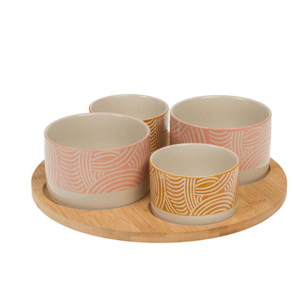 Plateau apéritif 4 bols positive Amadeus - Mathon