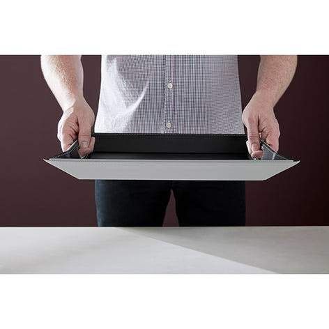 Plateau bicolore réversible noir et gris 45 cm FreeForm - Mathon - 2