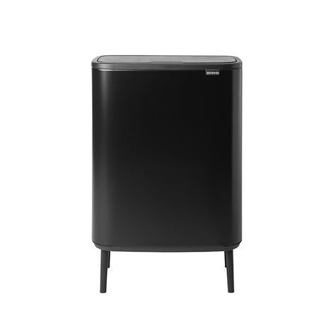 Poubelle rectangulaire avec 2 compartiments Bo Touch Bin Hi noire 60 L Brabantia - Mathon - 1