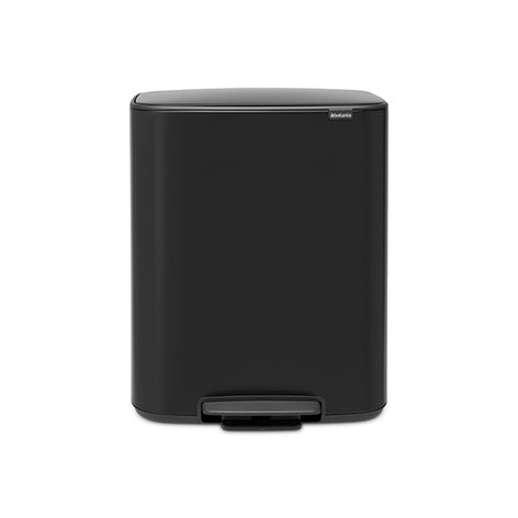 Poubelle rectangulaire à pédale avec 2 compartiments Bo noire 60 L  Brabantia - Mathon - 1