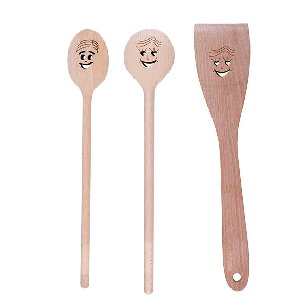 3 cuillères en bois Smiley Patisse - Mathon