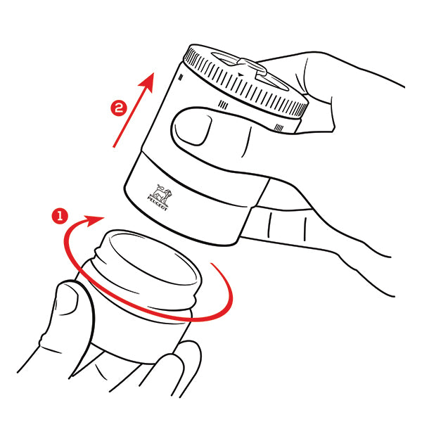 Lot moulin à poivre Maestro graphite 11 cm et 3 réservoirs interchangeables Peugeot - Mathon - 6