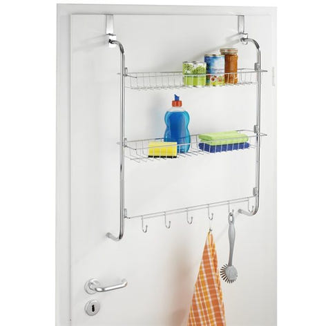 Etagère de porte 2 paniers et accroche-torchons Wenko by Maximex - Mathon - 1