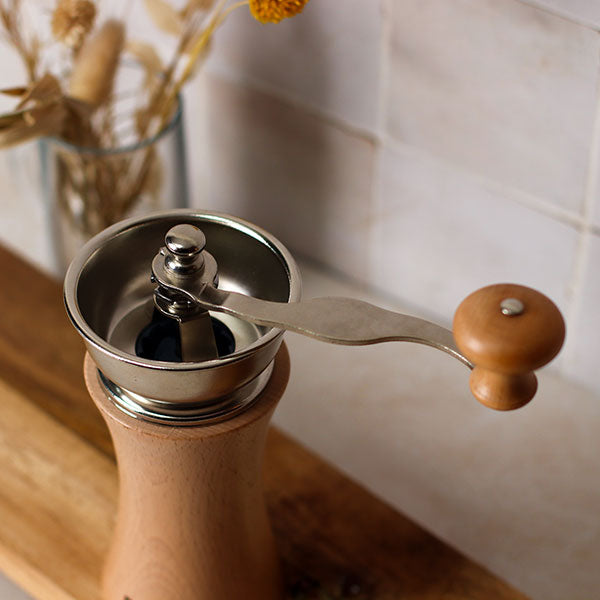 Moulin à café à manivelle en bois de hêtre 21,5 cm  Ogo - Mathon - 2