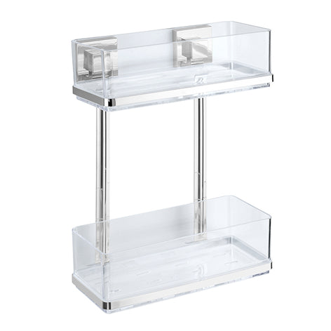Étagère murale en acier inox Vacuum-Loc® Quadro 2 niveaux Wenko by Maximex - Mathon - 1