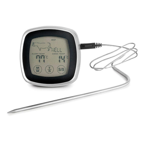 Thermomètre à viande tactile Touch avec sonde en acier inoxydable 17 cm Lacor - Mathon - 1